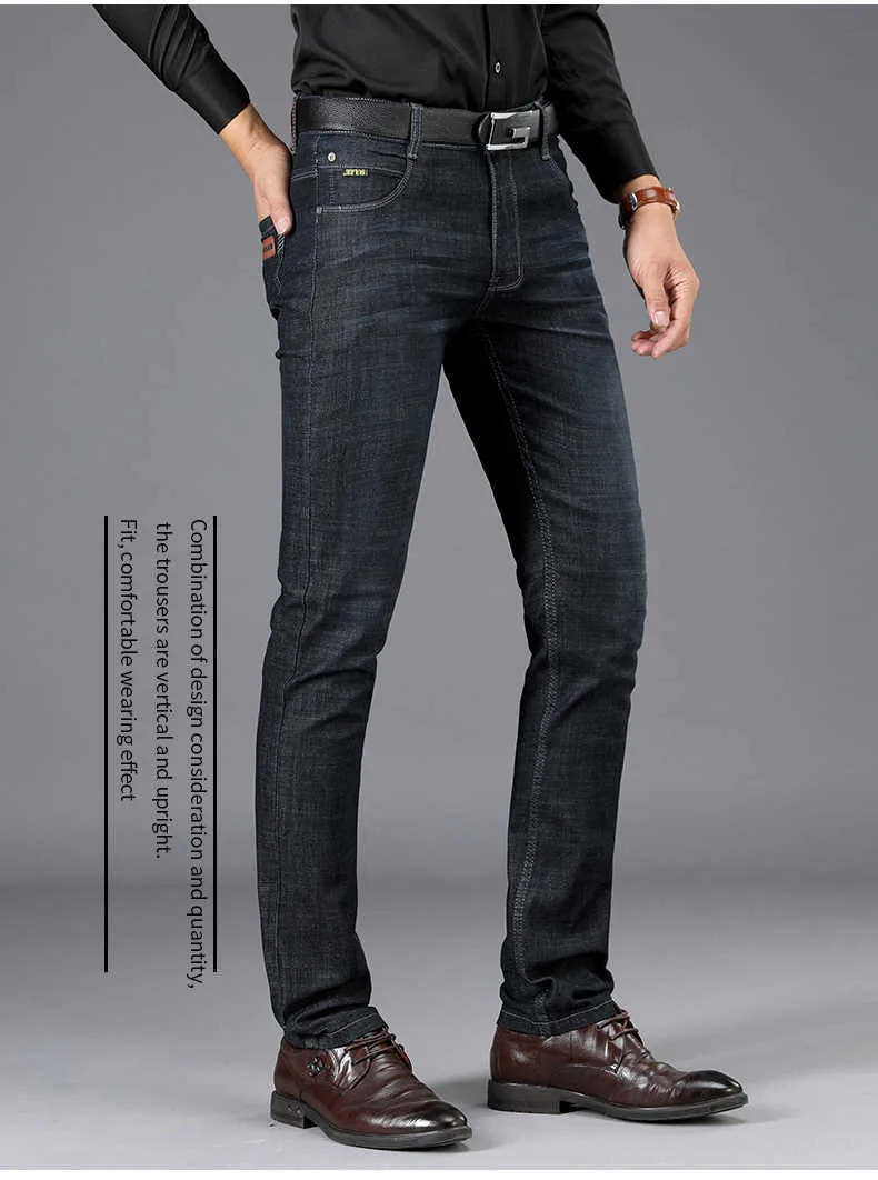Sulee Marke Jeans Exklusives Design Berühmte Casual Denim Jeans Männer Gerade Schlank Mittlere Taille Stretch Männer Jeans Vaqueros Hombre 211008