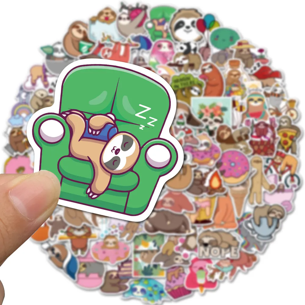 10/30/Cartoon Anime Sloth Sticker Trolley Case Bike Scooter Water Cup Waterproof Sticker Wholesale Car