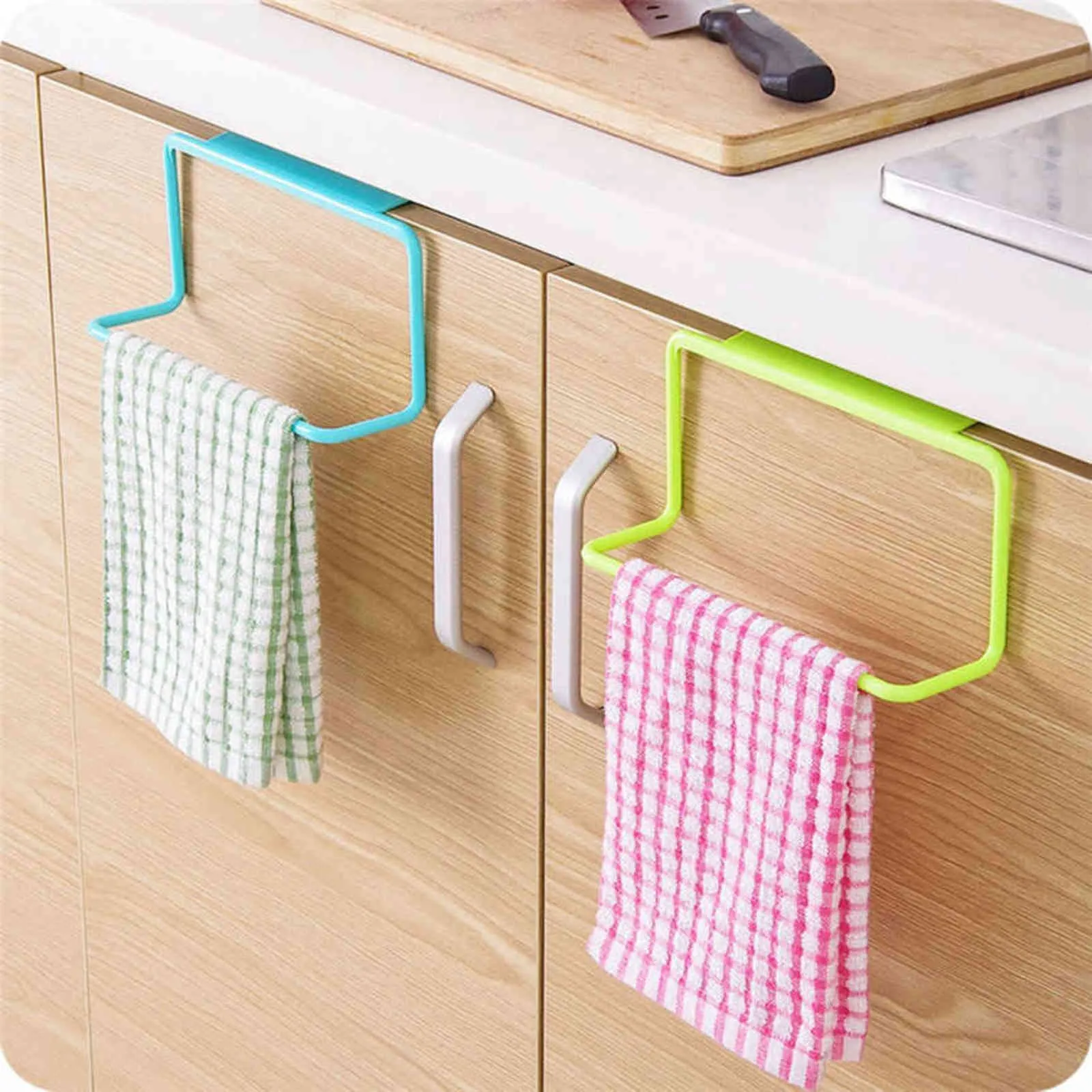 Porte-serviettes support suspendu organisateur salle de bains armoires de cuisine placard cintre lavage tissu crochet étagère support de rangement 211102
