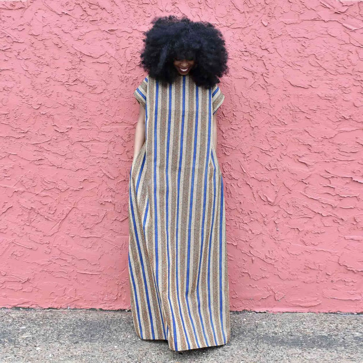 女性の夏の製品クラシックネクタイ色の半袖エレガントな緩いフランス風のミディレディースドレス210525のためのアフリカのドレス