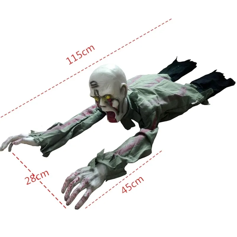 Halloween Crawling Zombie Prop Animated Horror Haunted House Party Floor Decor Y201015