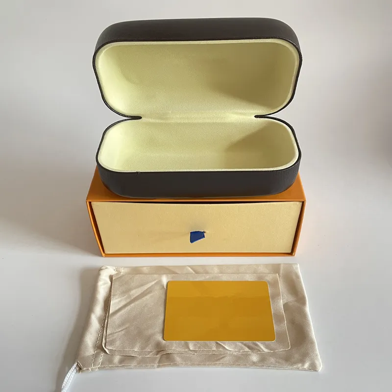 Фирменный чехол-коробка для солнцезащитных очков, защитные очки, аксессуары, упаковка, классические желто-коричневые кожаные жесткие чехлы2907
