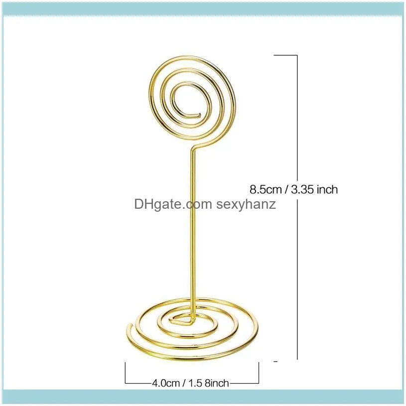 Pack Table Number Card Holders Po Holder Stands Place Paper Menu Clips, Circle Shape (Gold) Jewelry Pouches, Bags