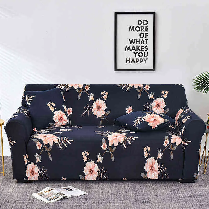 Florale Sofabezüge für Wohnzimmer, elastische Sofabezug, Handtuch-Couchbezug, Sofabezug für Sofas mit Chaiselongue, 1 Stück, 211207