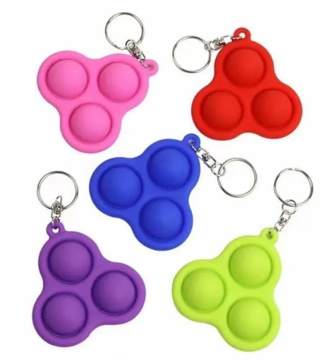 /DHL Simple Keychain Sensory Push Bubble Toy Pendants Squeeze Silicone Bubbles Stree Relief Finger Toy H25P7KR4328249