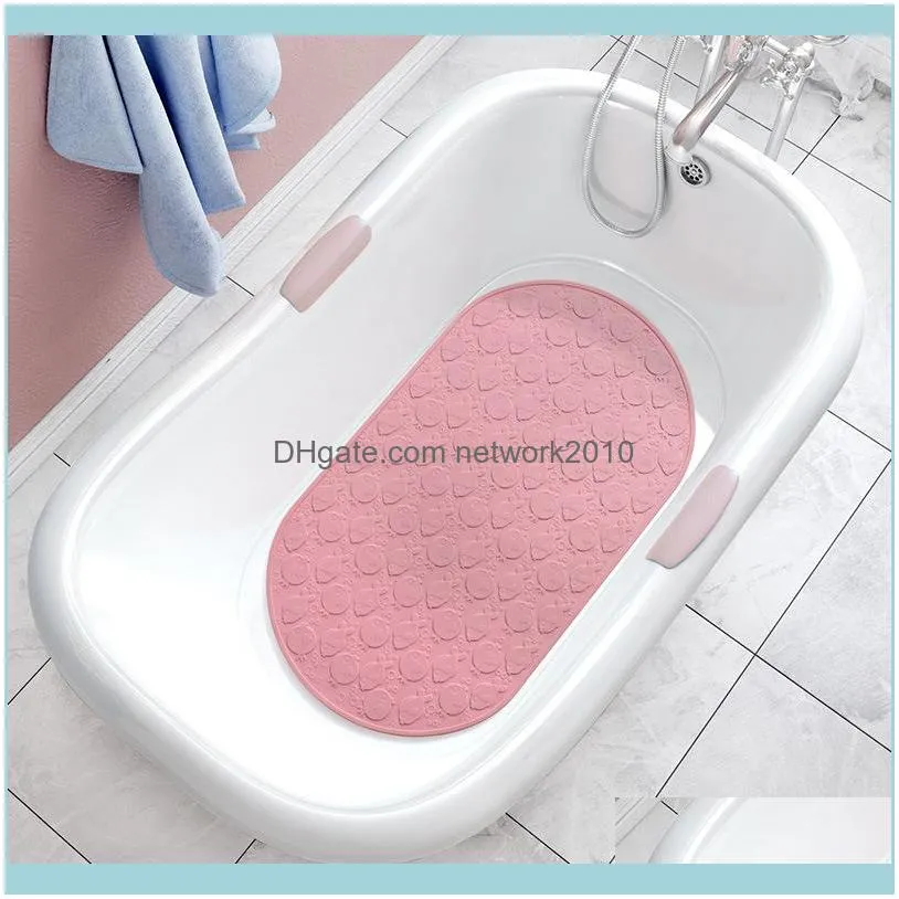 Bath Mats Silicone Mat For Kids High Quality Multiple Suction Cup Non-slip Bathroom Shower Oval Shape Bathtub Pad1