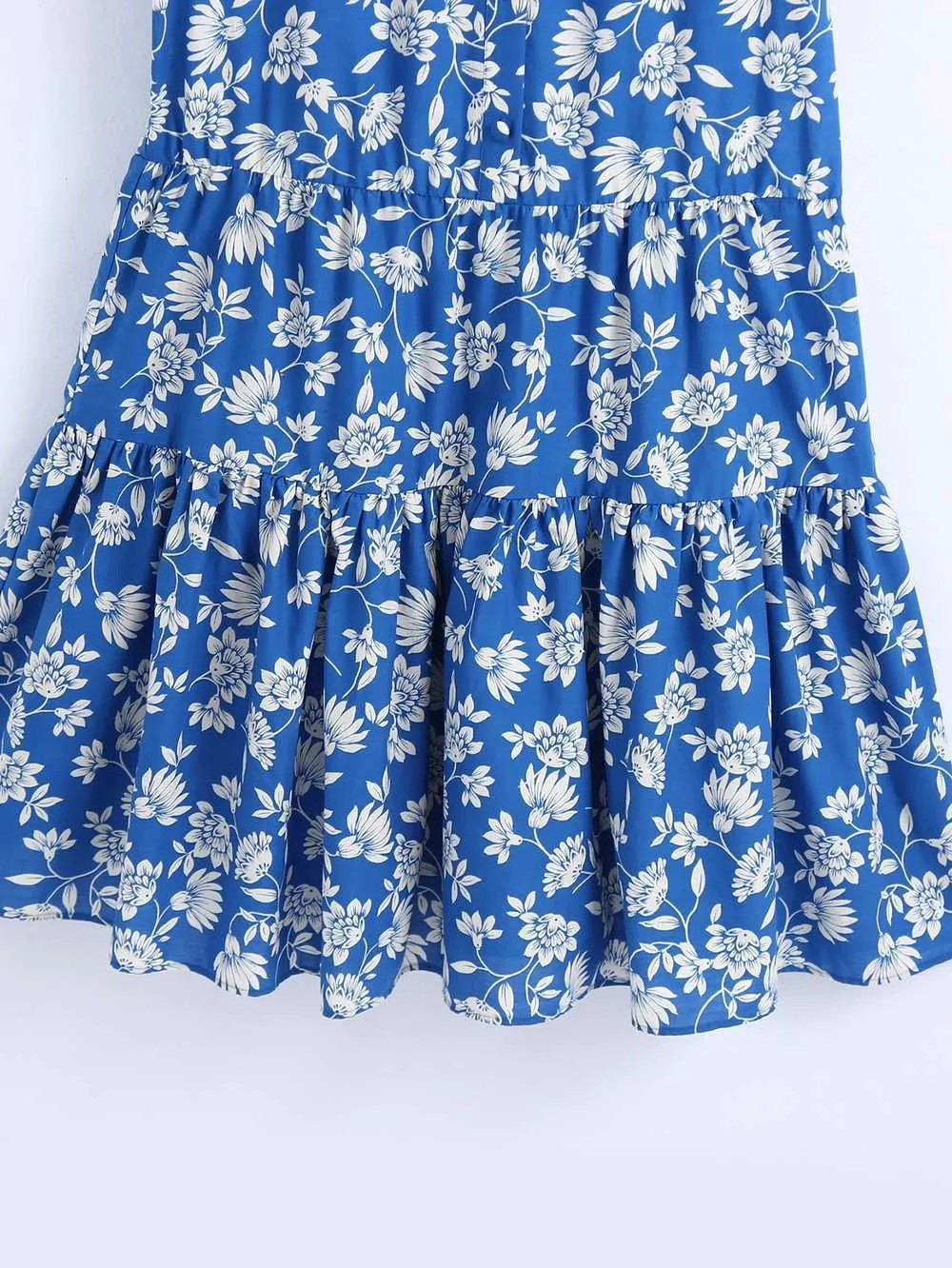 Kvinnor Midi Dress Summer Fashion Half Sleeve Modern Lady Sundress In Floral Prints 210602