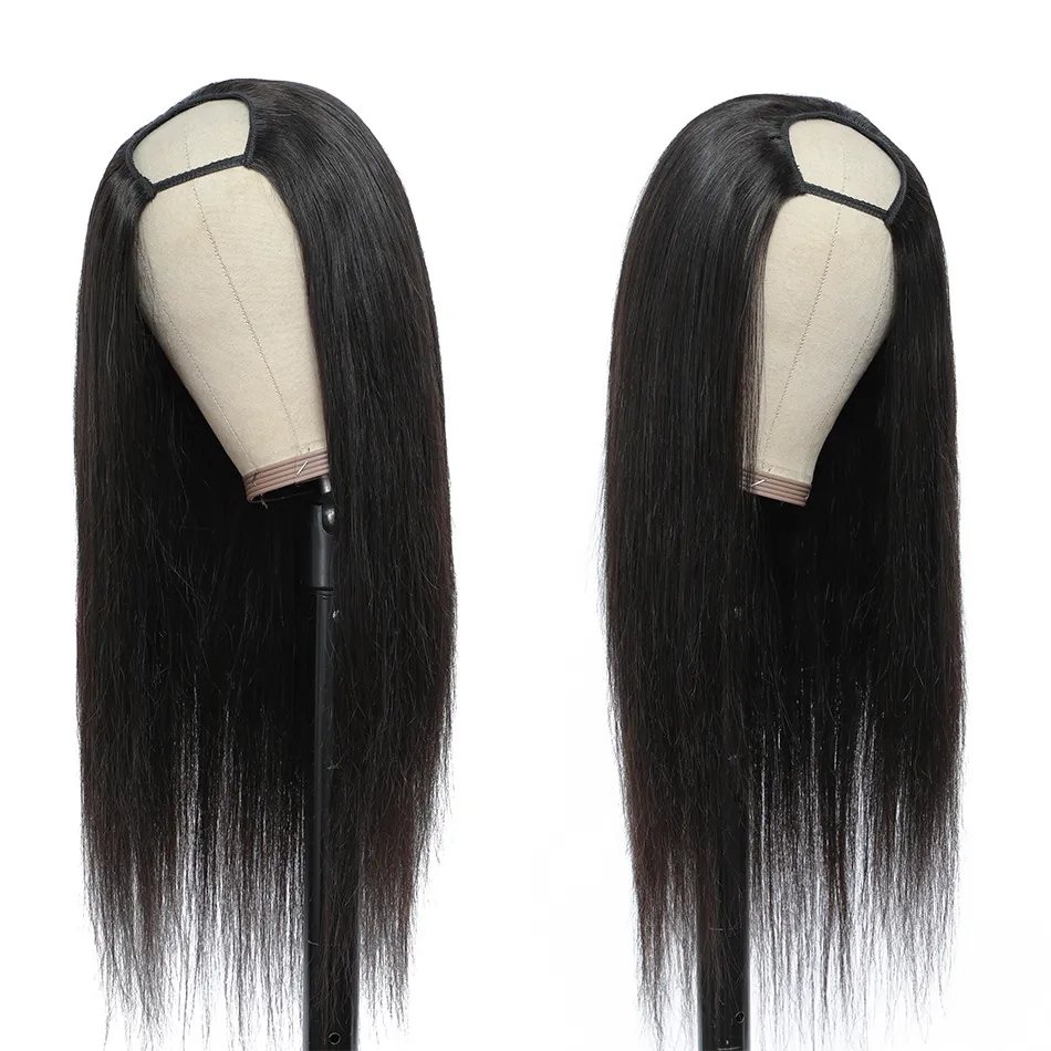 U Part Wig Human Hair Straight Human Hair Wigs For Women Full Machine Made U Shaped Wig Glueless Brazilian Hair Wigs