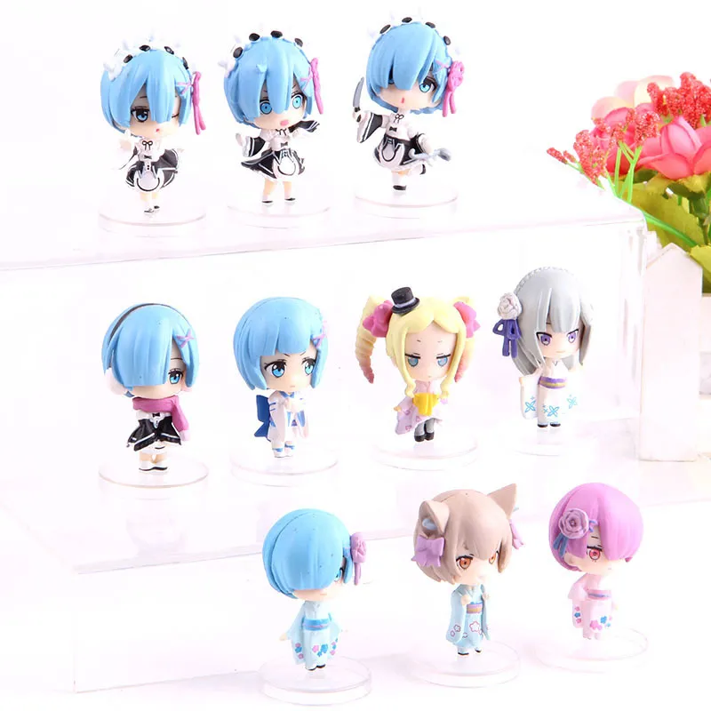 Re Life in a Different World Q Version de zéro Rem Ram figurines Mini PVC figurine Collection modèle jouets poupées set T2002741216