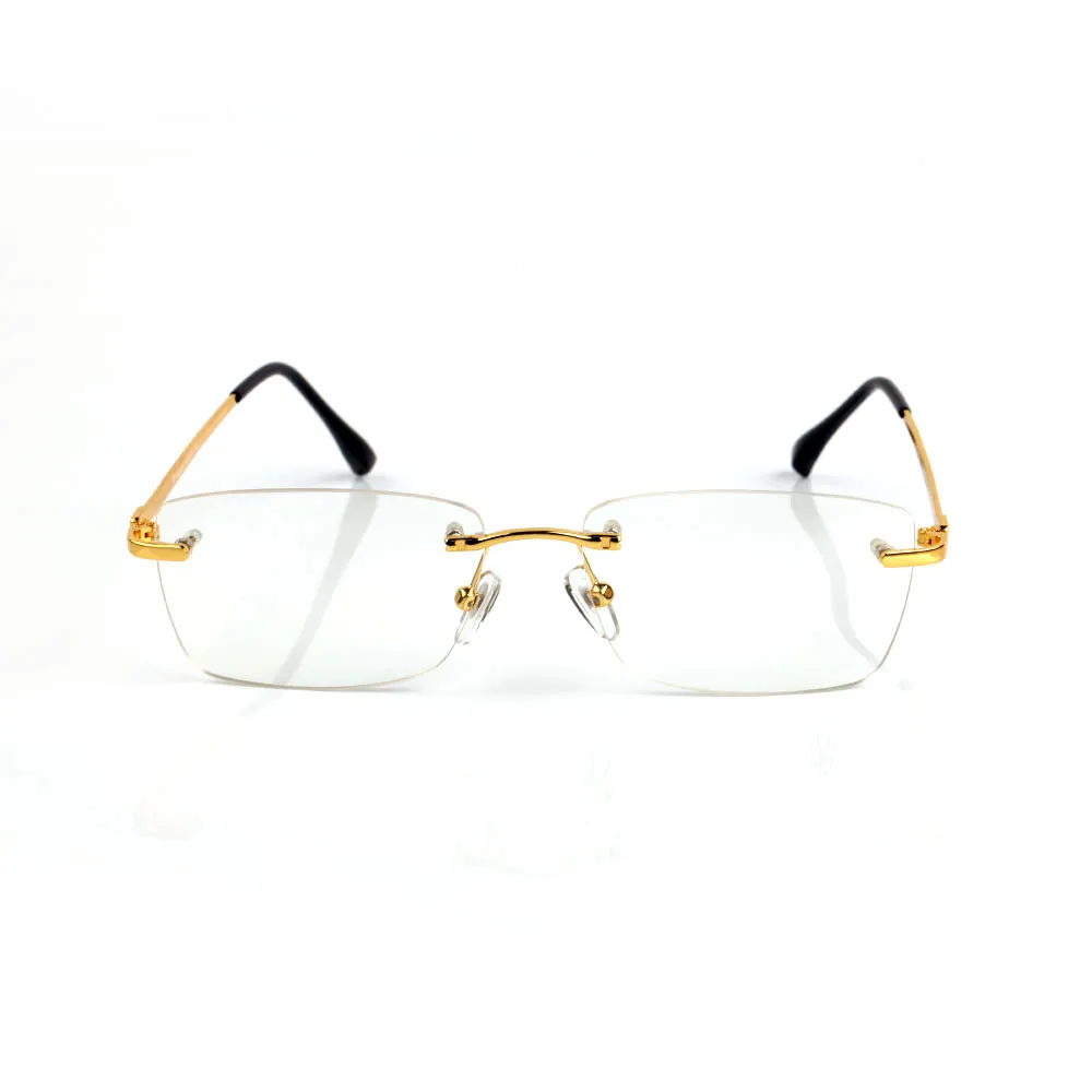 prostokąta okulary przeciwsłoneczne okulary okulary świątynie z metalowym bezkręgowym prostokątnym prostokątnym kształtem dla mężczyzn Woman Eyewear Akcesoria GL2055