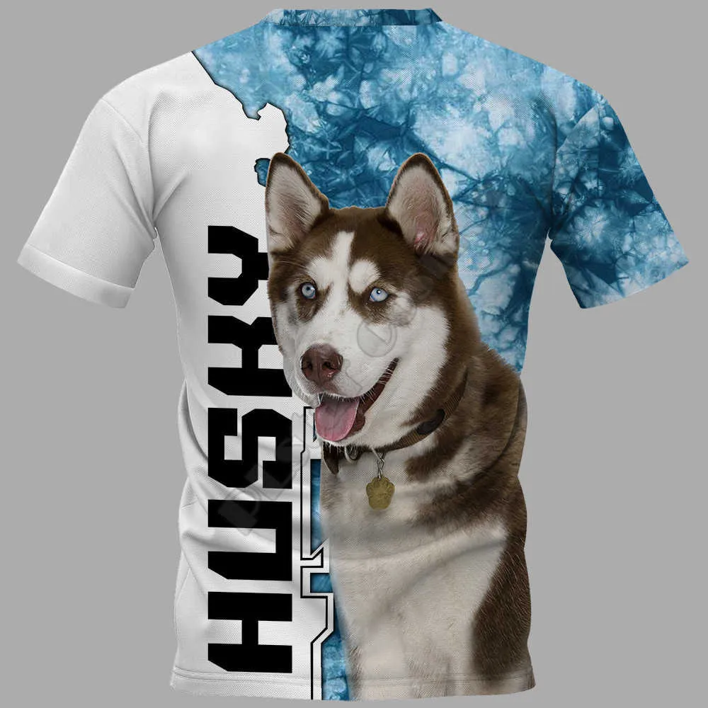 T-shirt stampata 3D Dogo Argentino Harajuku Streetwear T-shirt Funny Animal Men For Women Manica corta Drop 06 210813