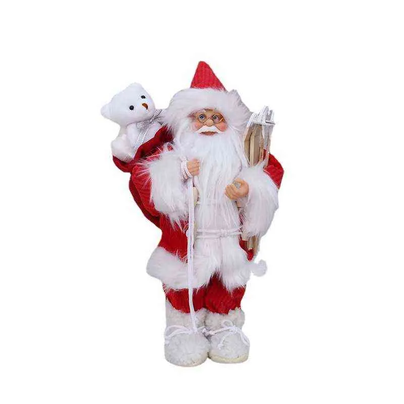 2022 grandes 30 * 20cm enfeites de natal Papai Noel boneca decoracion Tecido árvore de Natal pendurado decorativo para o presente do ano 211104