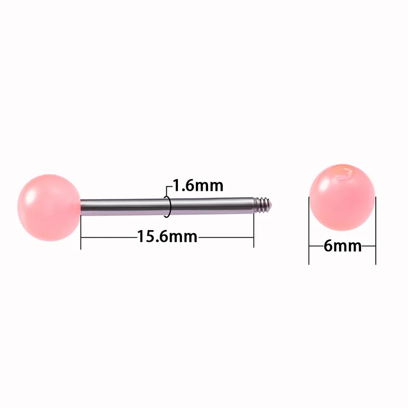 10 Stück Luminous Glow Zungenringe Stud Nippelring Piercing Barbell Bar Acryl Knorpel Helix für Frauen Mode Körperschmuck 14G