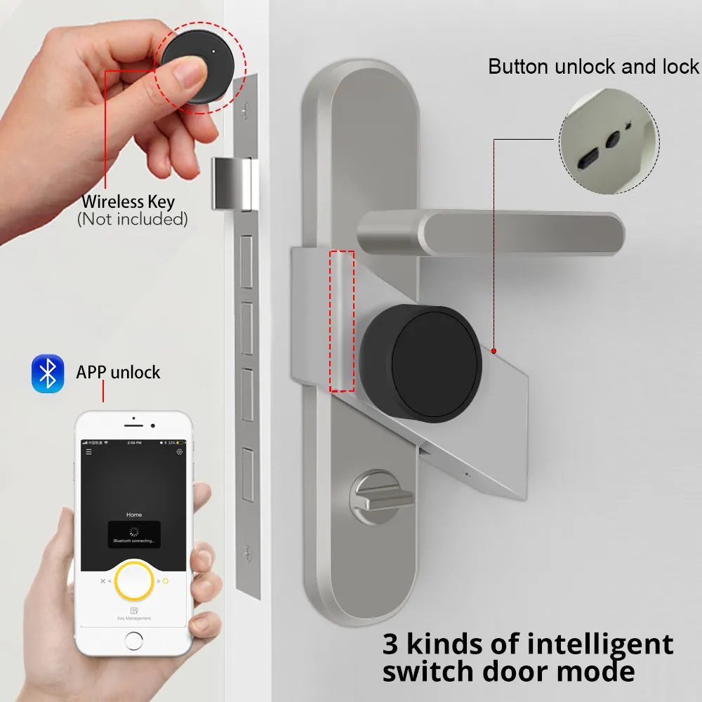 Wireless Electric Lock Sherlock S3 Smart Door Lock via App Bluetooth Control Open Security Keyless Integrated Lock 2010137298319