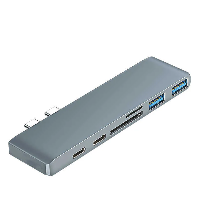 6 포트 6 in 1 유형 C USB 허브 용 Mac Book Air Mac Book Pro SD / TD / PD / 2 USB 3.0