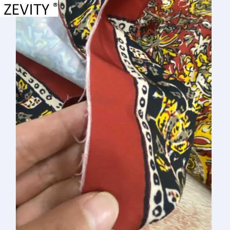 Zevity Femmes Vintage Totem Fleur Imprimer Ourlet Irrégulier Sarong Jupe Faldas Mujer Femelle Côté Noeud Attaché Wrap Slim Mini Jupe QUN785 210603