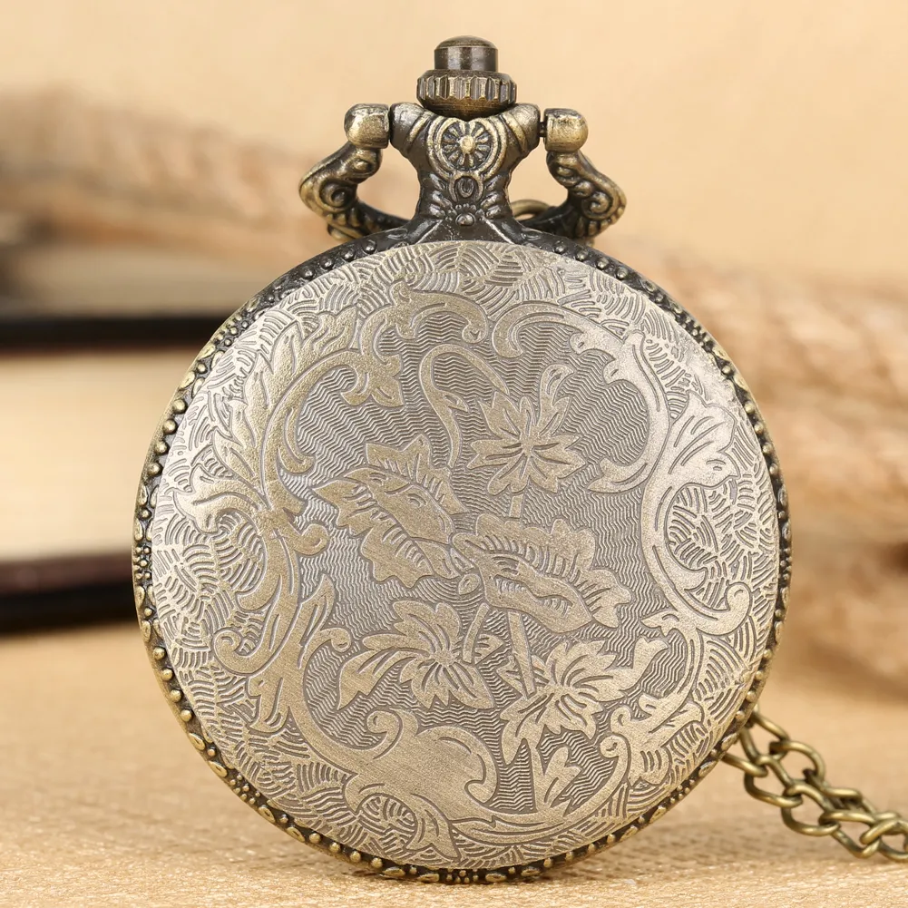 Popular Extensão de Filme Quartz Pocket Watches Hufflepuff Letter Gravado Tema Bronze Colar Relógio Vintage Relógios Acessórios5476639