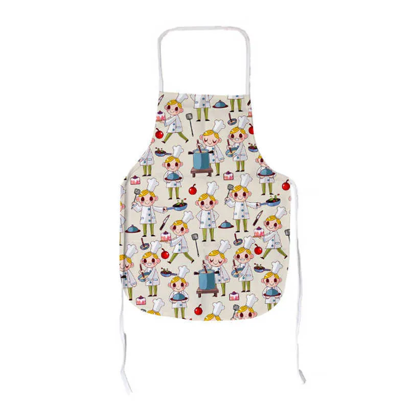 Heat Transfer Kitchen Apron Polyester Home Sublimation Blank Half Length Sleeveless Aprons DIY Creative Gift 70*48CM