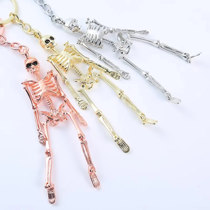 Porte-clés Gwwfs crâne squelette pendentif porte-clés hommes femmes sac charme anneau voiture porte-clés porte-clés Chaveiro cadeau 2810