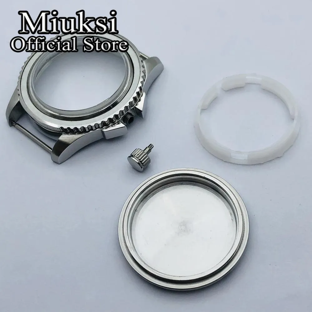 40 mm srebrne sterylne obudowy Sapphire Glass Fit ETA 2836 Miyota 8205 8215 821a Mingzhu DG2813 3804 Seagull 1612 Much