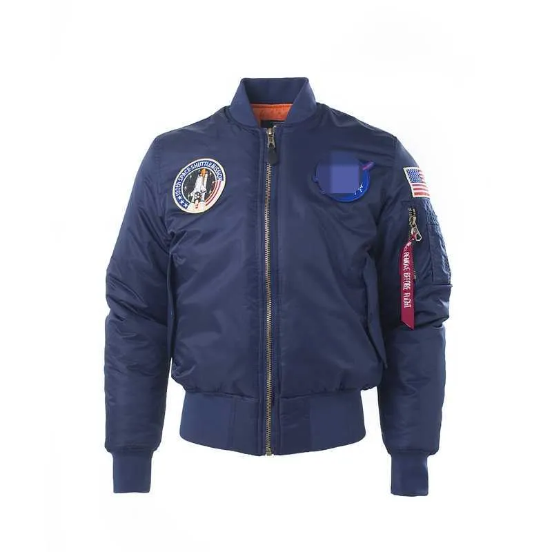 100th space shuttles mission patched winter space bomber flight jacket for men women X0710