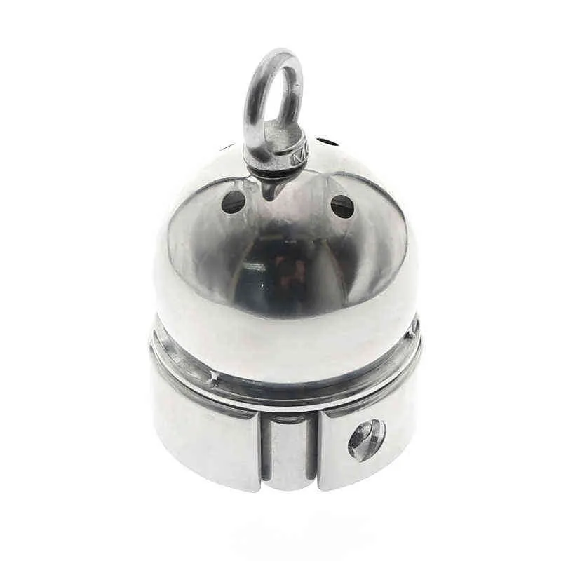 NXYCockrings Heavy Stainless Steel Ball Stretcher Gay Scrotum Pendant Metal Lockable CBT BDSM Testicle Weight Torture Restraint 184121301