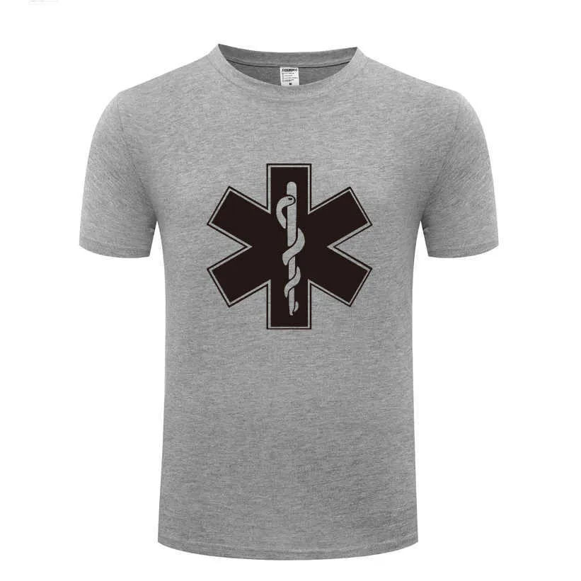 EMT Technicien D'urgence Hommes Hommes T-shirt T-shirt À Manches Courtes O Cou Coton T-shirt Décontracté Top Tee 210629