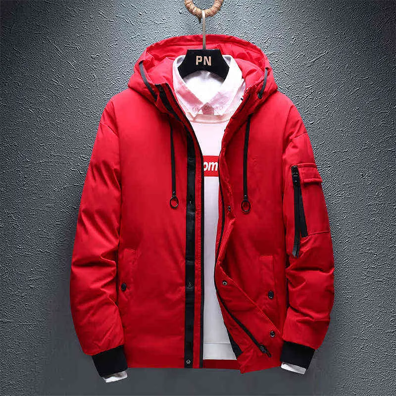 Winter Warm Men Jacket Coat Male Casual Autumn Slim Fit Student Thick Hat White Duck Parka Men's Winter Down Jacket With Hood Y1103