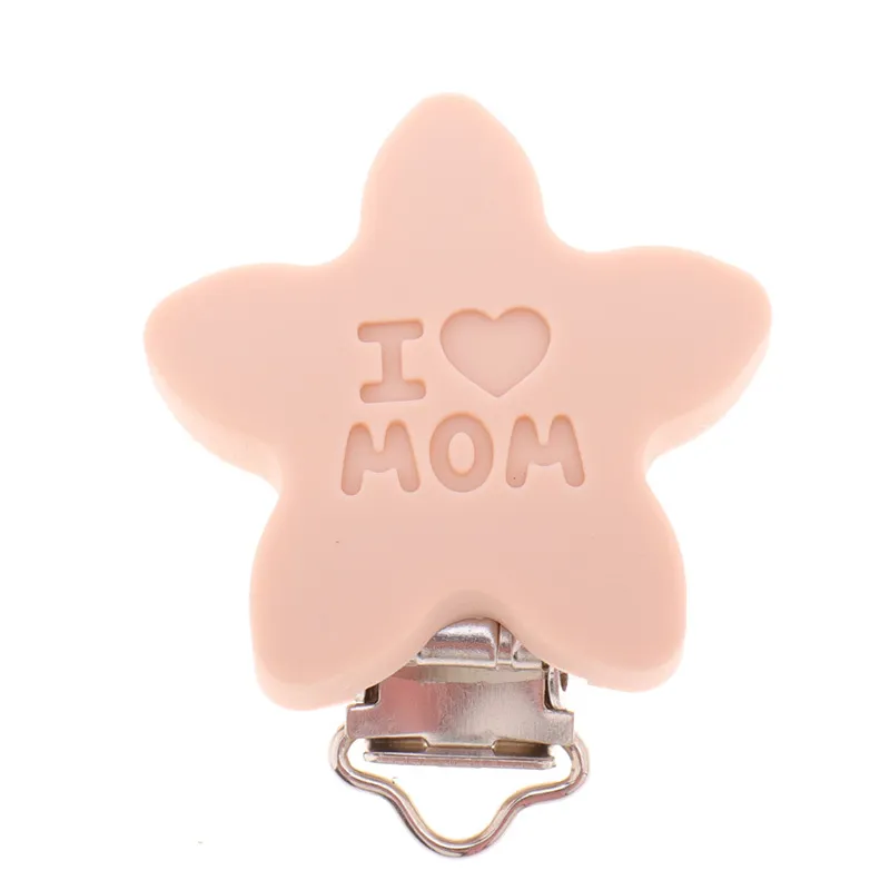 Silicone Baby Star Ciuccio Clip BPA Free Massaggiagengive Succhietto Chiusura FAI DA TE Dentizione Collana Catena Supporto Supporto Accessorio 210226