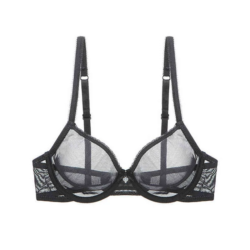 Varsbaby Sexy Sous-vêtements transparents Set Bras + culottes + tongs + slips taille haute, plus la taille pour les femmes 211104