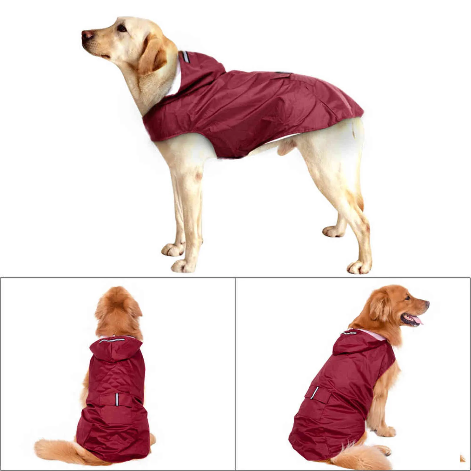 Pet Grand Dog Raincoat imperméable Big Dog Vêtements Manteau extérieur Veste de pluie pour Golden Retriever Labrador Husky Big Dogs 3XL-5XL 211106