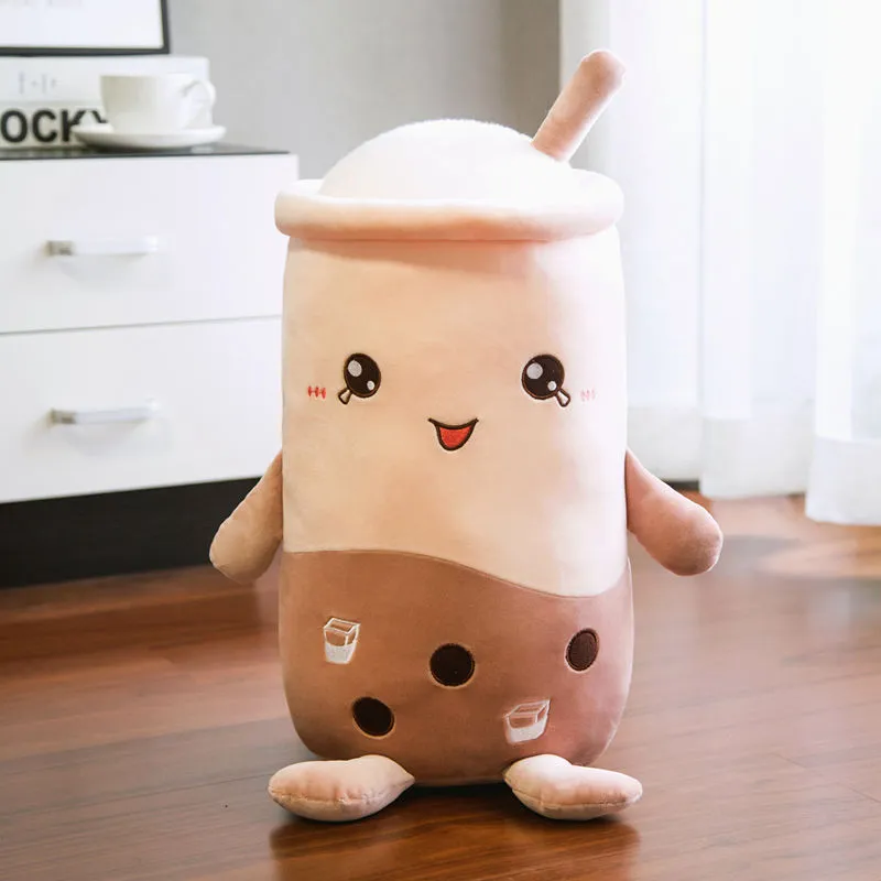50cm Cute Bubble Tea Cup Shaped Pillow Stuffed Plush Soft Reallife Food Milk Tea Sofa Cushion Funny Toys for Kids Girls Decor6259668