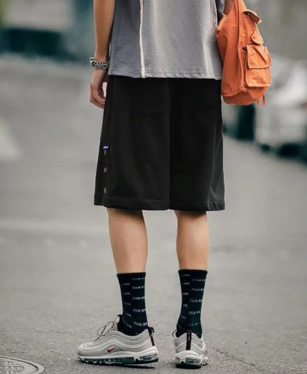 Pantalones cortos para hombre, moda deportiva suelta, pantalones cortos rectos de verano para hombre, Harajuku, gris, negro, talla 5XL