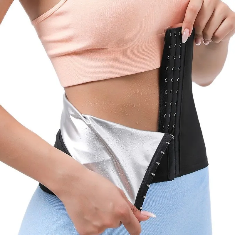 Cinturón recortador de cintura Envoltura de sudor corporal delgada para el estómago Sauna Traje Efecto Cinturón de entrenador abdominal para mujeres 220307