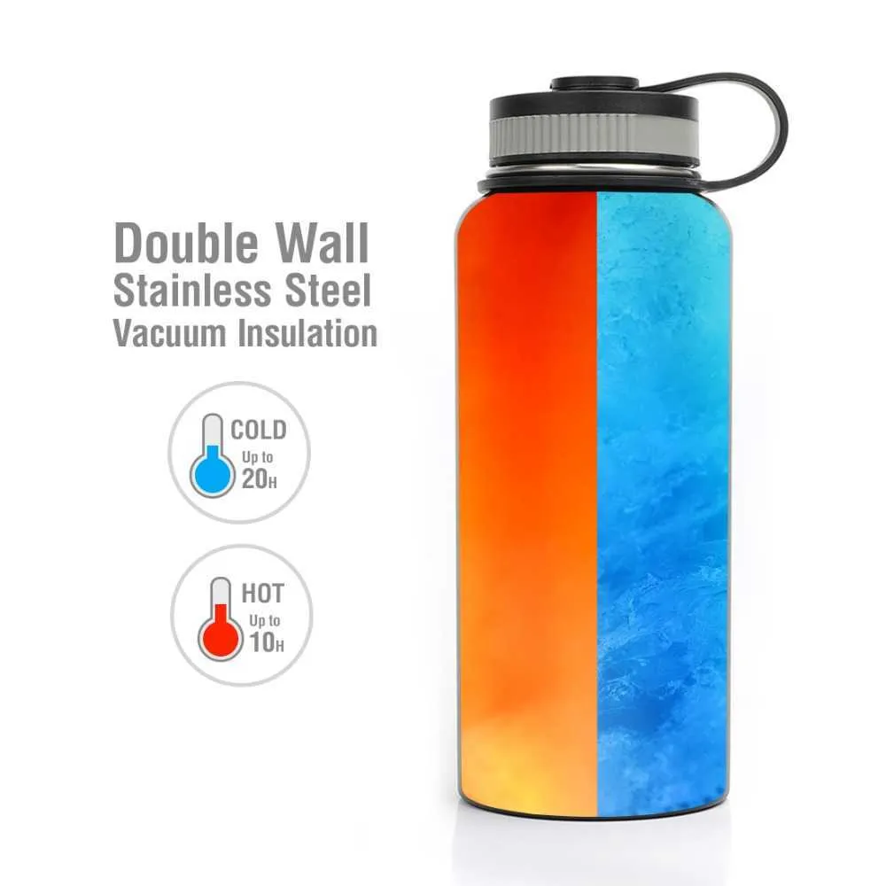 Yosunlu meşe 900 ml paslanmaz çelik vakum yalıtımlı spor su şişesi - geniş ağız sızdırmaz çift duvar şişesi 3 kapaklı 210923