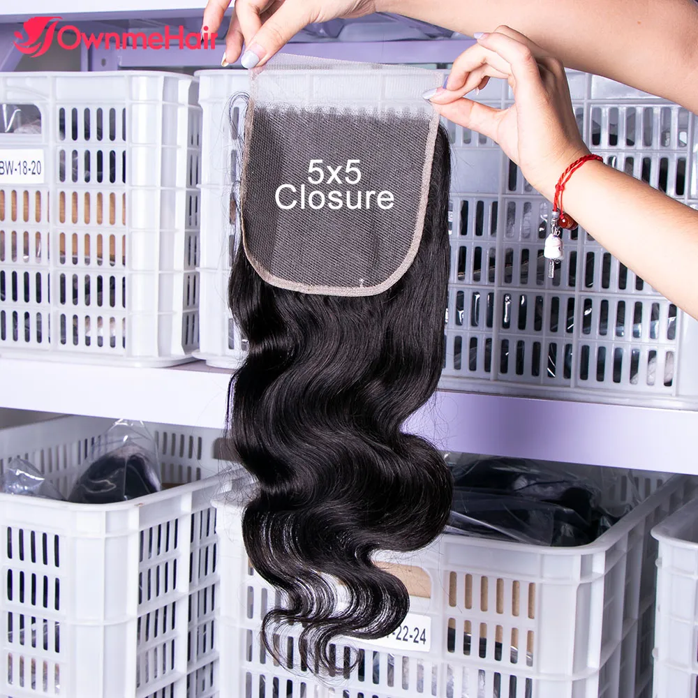 5x5 HD Lace Closure Brazilian Body Wave Remy Human Hair 14"-20"
