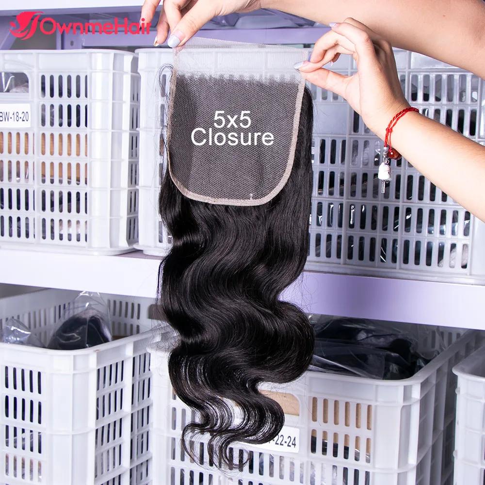 5x5 HD Lace Sluiting Braziliaanse Body Wave Remy Menselijk Haar 1 Stuk 14 