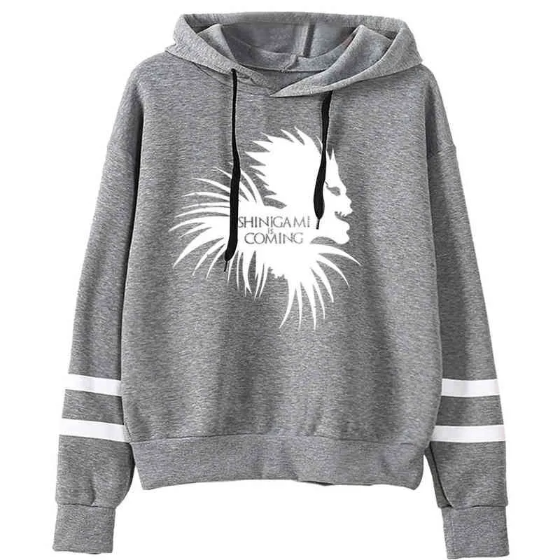 2021 Fashion Death Note Hoodies Streetwear Pullover Sweatshirt Men Mode Höst Vinter Hip Hop Hoodie Pullover H1227