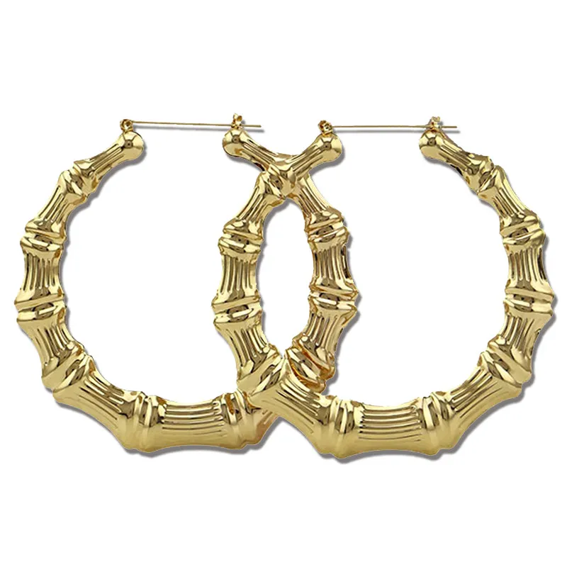 Bambou Hoop Boucles D'oreilles Ethnique Vintage Grand Cercle Rond Coeur Étoile Boucle D'oreille pour Femmes Déclaration De Mode Or Punk Charme Boucles D'oreilles Bijoux De Fête