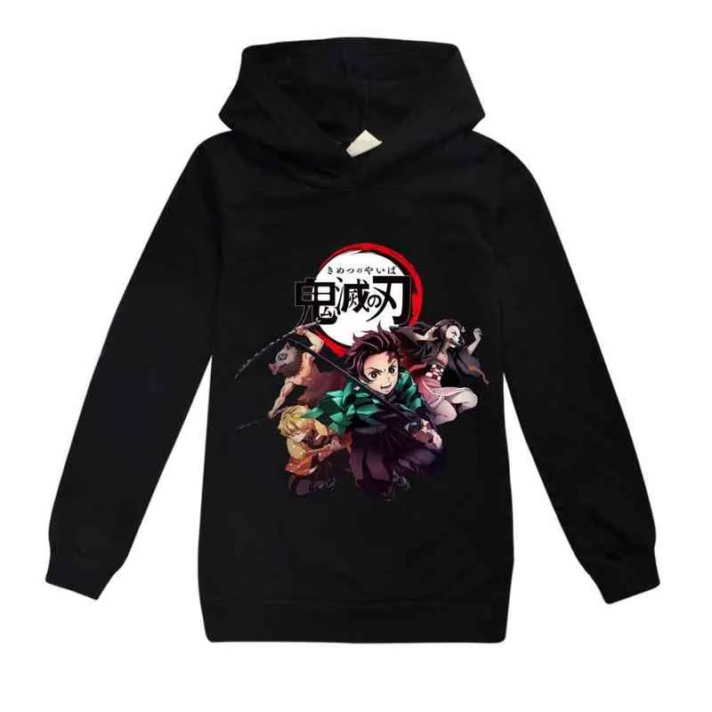 Anime japonais Demon Slayer Kimetsu No Yaiba Sweats à capuche bébé garçon fille adolescent enfants dessin animé lame haut t-shirt vêtements pour enfants t-shirt G1224