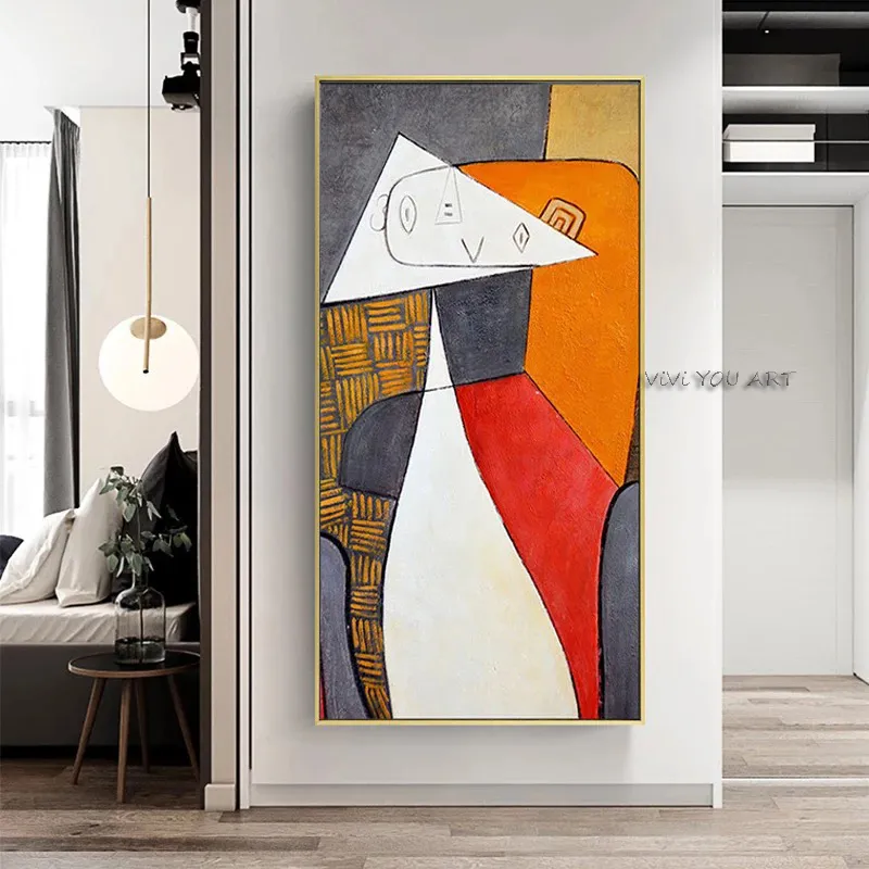 Peintures à l'huile de Picasso sur toile, reproductions d'art abstrait célèbres, affiches murales et faites à la main pour décor de salon, sans cadre 2103102116689