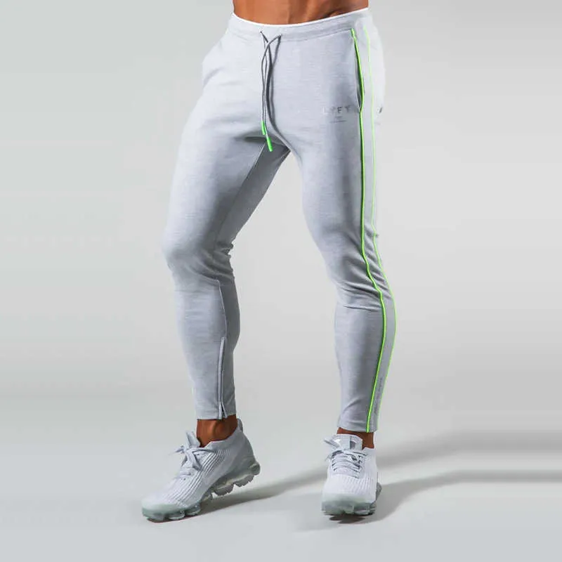 Pantalon de Jogging à rayures latérales hommes coton Sport pantalons de survêtement pantalons d'entraînement pantalons d'entraînement de gymnastique athlétique Slim Fit pantalons de course X0628