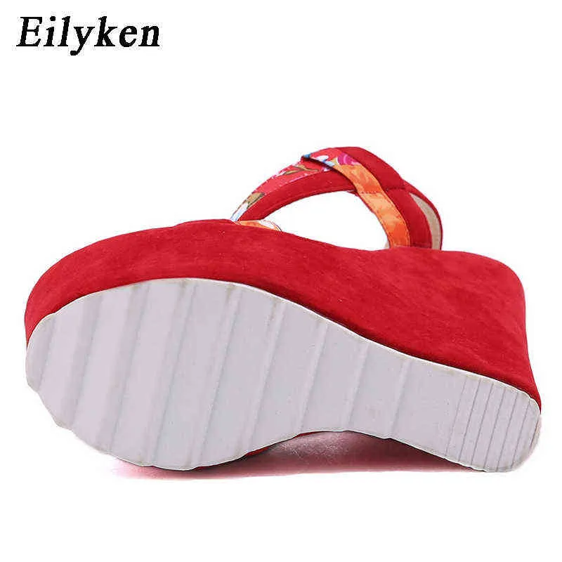 Sandales Eilyken Gladiator talons hauts plate-forme compensées femme sandales d'été fête rouge bohème femmes chaussures taille 35-42 220310