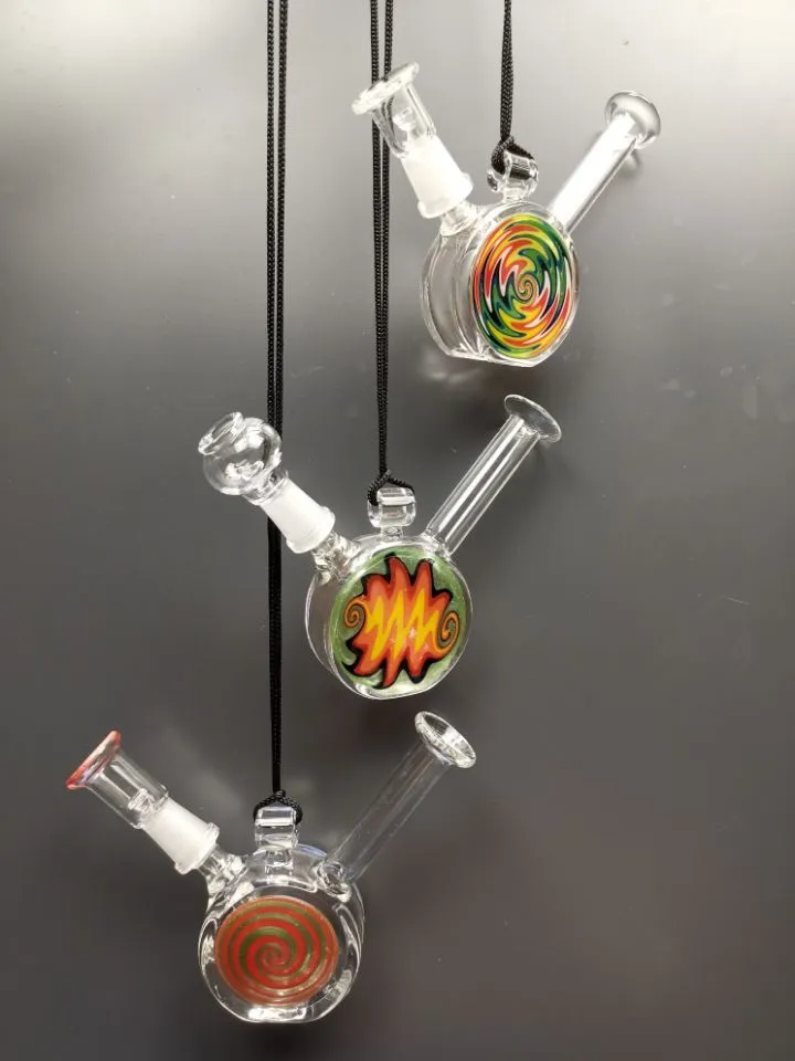 Ny mini färgglad glas bong rökrör vattenrör 10mm med glas nagel kupol zeusartshop