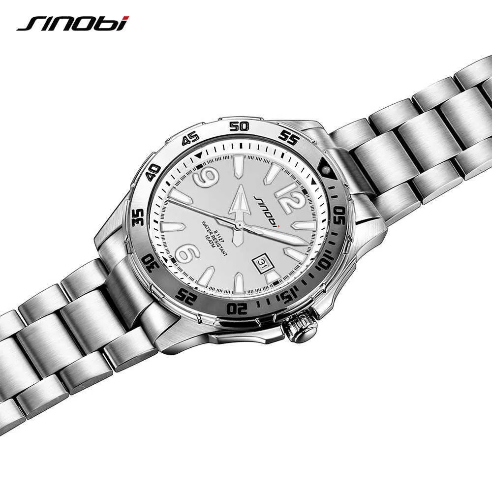 Sinobi 10bar Wasserdichte Herrenuhr Tauchen Sport Armbanduhren Auto Datum Top Luxusmarke Leuchtende Männer Genf Quarzuhr Q0524