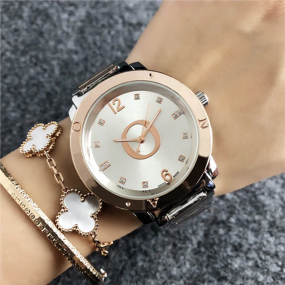 Fashion Top brand es Women La Girl crystal style steel metal band Quartz wrist P45