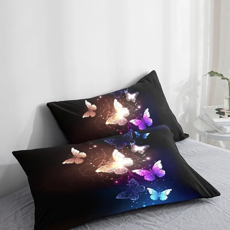 Warmsliving Butterflies Vivet Cover Collection Butterfly Bedding Queen Spring Se imprimió Housse de Couette Y2004176252068