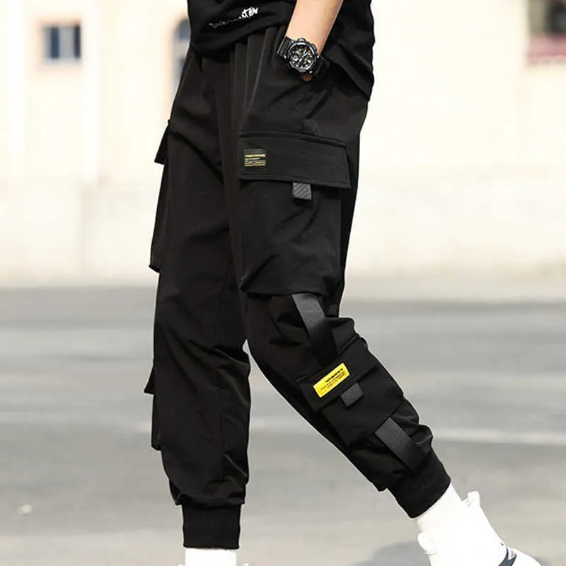 2021 NOUVEAU MEN'S CARGO CARGO HARM PANSANT HIP HOP CASSAL HOMME JOGGERS Pantalons Fashion Streetwear Pantalon Jogging Pantalon Vêtements de style japonais x0615