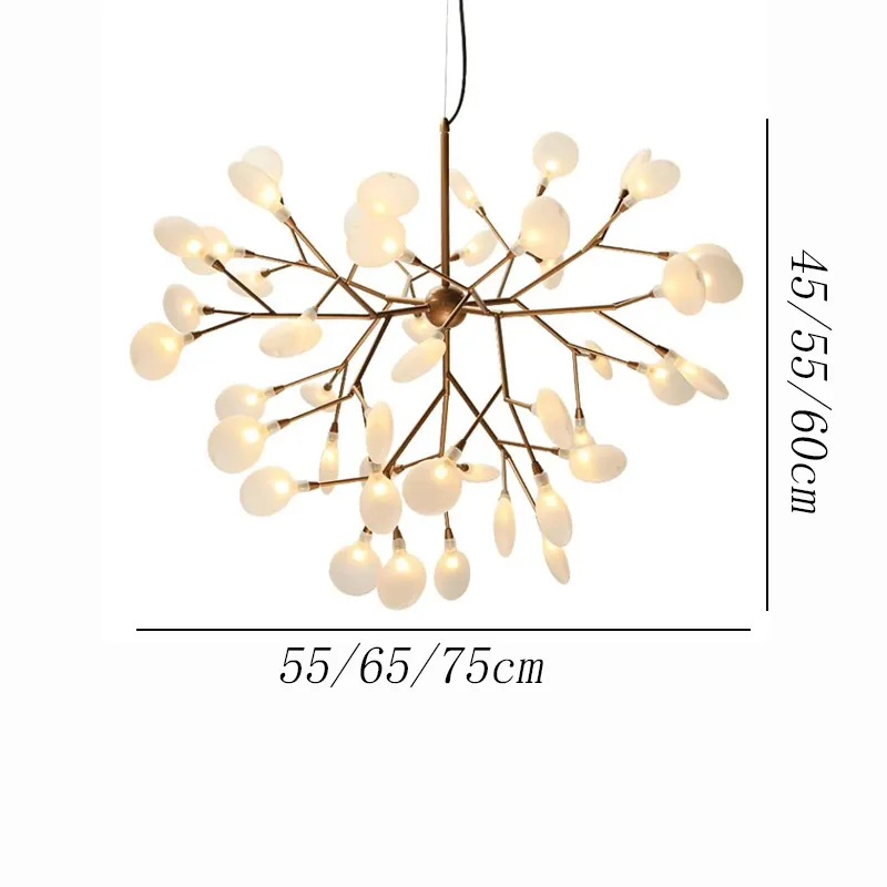 حديثة LED Firefly Light Light Systlish Tree Branch مصباح الثريا للمطبخ Living Children Room Loft Bedroom3130