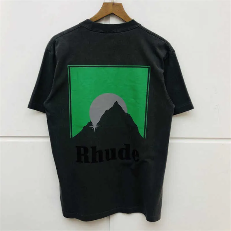 EssentialSweatsHirts Rhude T-shirts Men Women Japan RH Hairstyle Print Top T-stukken Summer Style Rhude Rhude T-shirt X0602 210